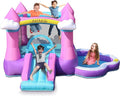 AirMyFun Pink Indoor/Outdoor Inflatable Bounce House for Kids 3-8 - Bouncy Castle with Slide, Blower, Water Pool & Ball Pit