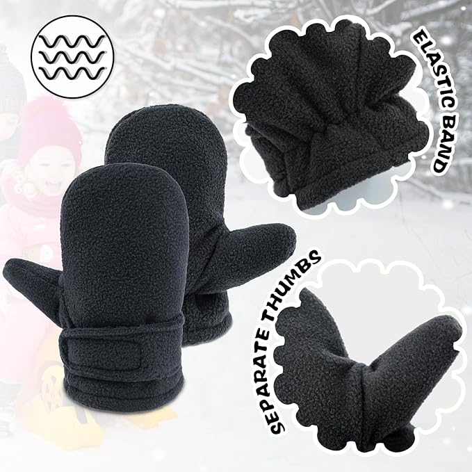 BAVST Baby Toddler Winter Mittens Girls Warm Fleece Lined Gloves Kids Sherpa Lined Mittens for Boys
