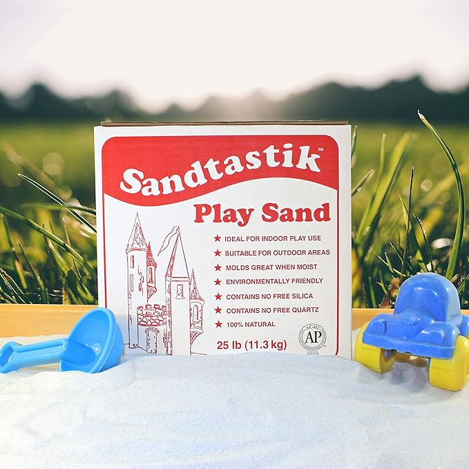 Sandtastik Sparkling White Play Sand, 200 lb (90 kg) - Fill Sandboxes, Sand Trays, Sensory Tables, Water Tables! Scoop, Mold & Pour This Premium Non-Toxic Sand