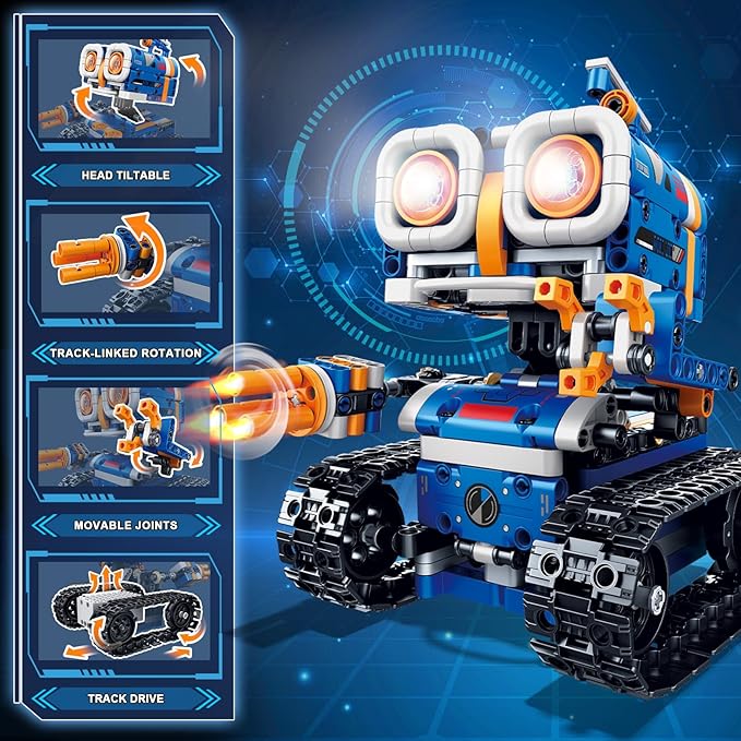 5in1 STEM Robot Building Kit, 560 PCS APP/Remote Control Mech RC Robotics for Kids Ages 8-12, Science Kit Coding Robots Toy Set, Birthday Gifts for Boys Age 8-14+