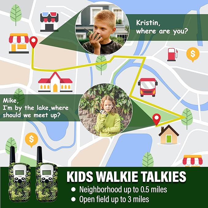 Outdoor Adventure Kit for Kids – Premium Camouflage Camping Gear with Walkie-Talkies – Military Style Toys – 10 in 1 Bundle – Ideal for All Ages and Genders