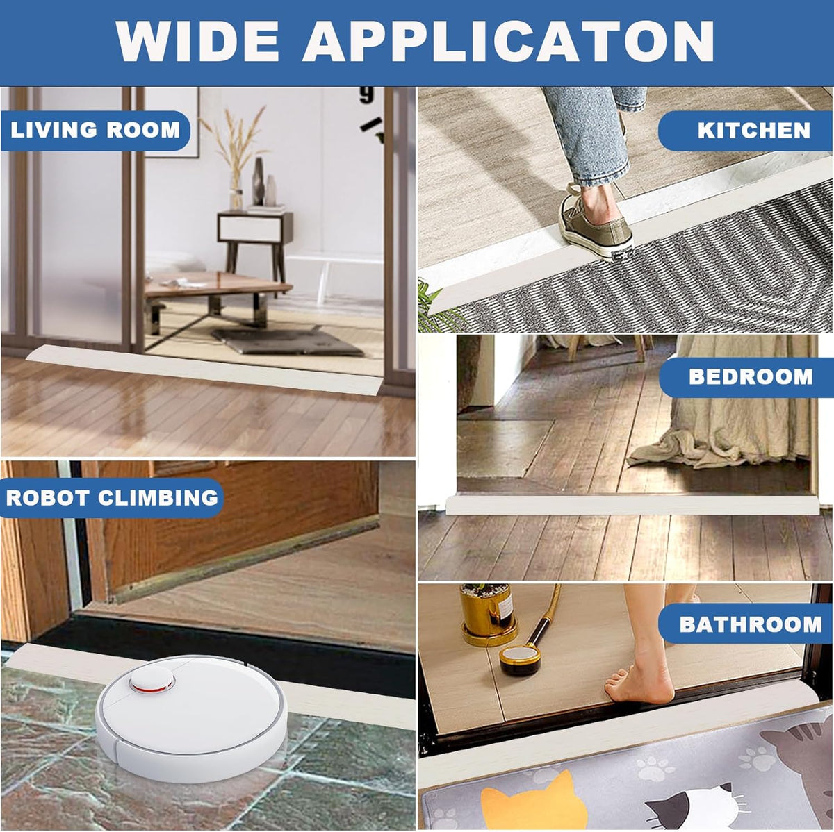 Vinyl Door Threshold Flooring Transition Strip Self Adhesive Carpet Edging Strip for Laminate Doorway Edge Threshold from 2/5" to 3/5" (Beige Wood Grain, 3.3 Ft)