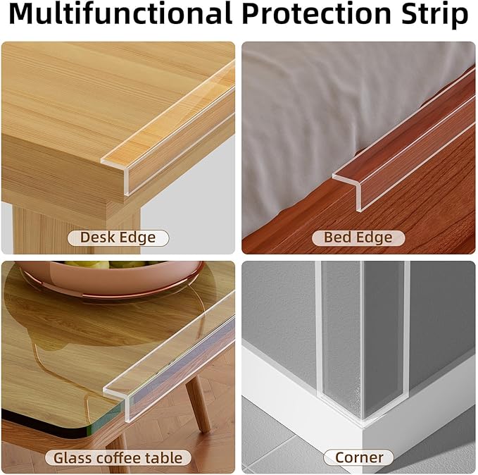 Clear Edge Protector,Safe Corner Protector, Anti-Sharp Edge Protector, for Furniture, Drawers, Tables, Cabinets 0.8inX16.4FT