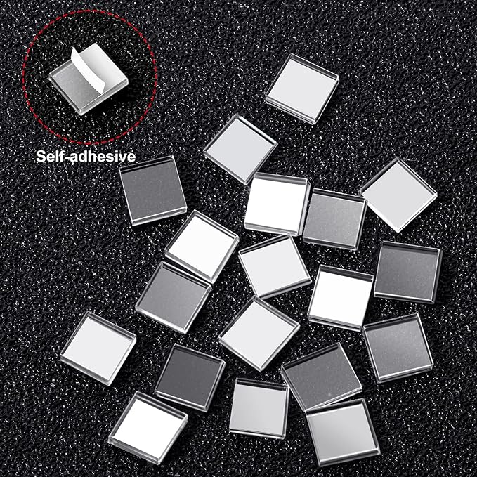 SATINIOR 8000 Pcs Disco Ball Mirror Tiles Self Adhesive for Crafts 5 x 5 mm Small Disco Tape Ball Stickers Square Mosaic Tiles Mirror Pieces for DIY Craft Party Decor