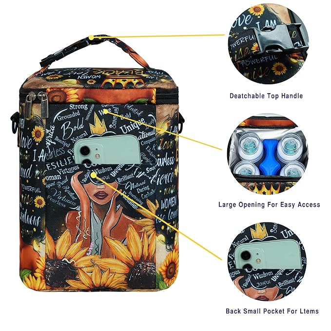 Breastmilk Cooler Bag with Ice Pack Fits 4 Baby Bottles Up To 9 Ounce Insulated cooler Bag Breast Milk Cooler on the Go with Strap Baby Bottle Cooler Bag for Nursing Mom Daycare or Travel