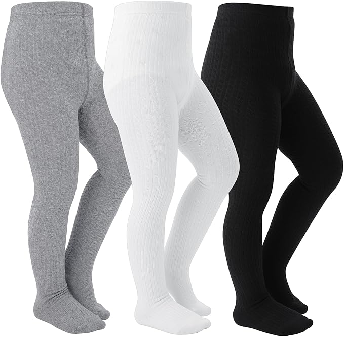 Girls Tights Seamless Toddler Stockings Tights Soft Cotton Cable Knit Baby Girl Tights Leggings 4-12 Years