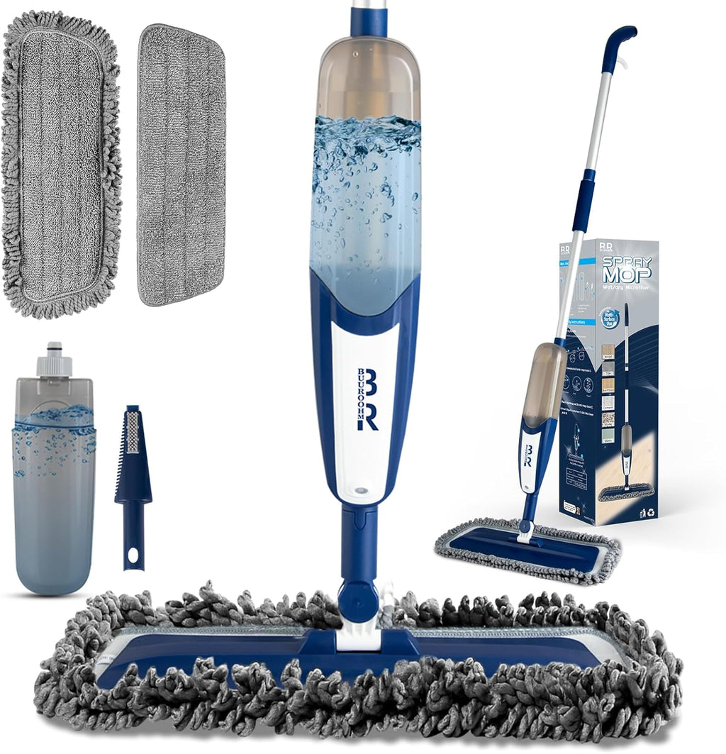 Spray Mop for Floor Cleaning with 360° Rotation - Multi-Surface Floor Cleaner for Wet/Dry Mopping, Lightweight Handle for Kitchen,Bathroom,Hardwood&Tile Floors