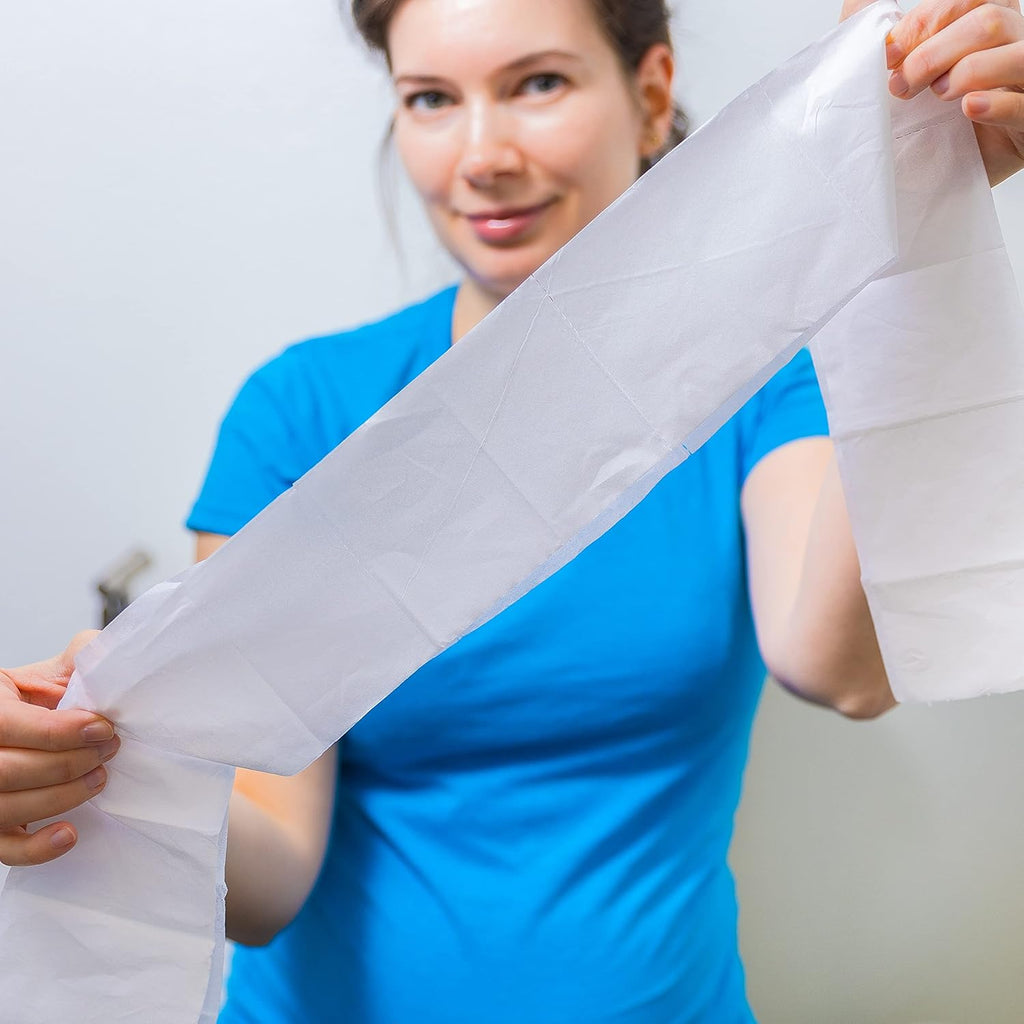 The Restroom Kit Great for travel (3-Pack) Portable Disposable Oversized Toilet Seat Cover, 3ft 3Ply Toilet Paper, Hand & Flushable Tush Wipe.