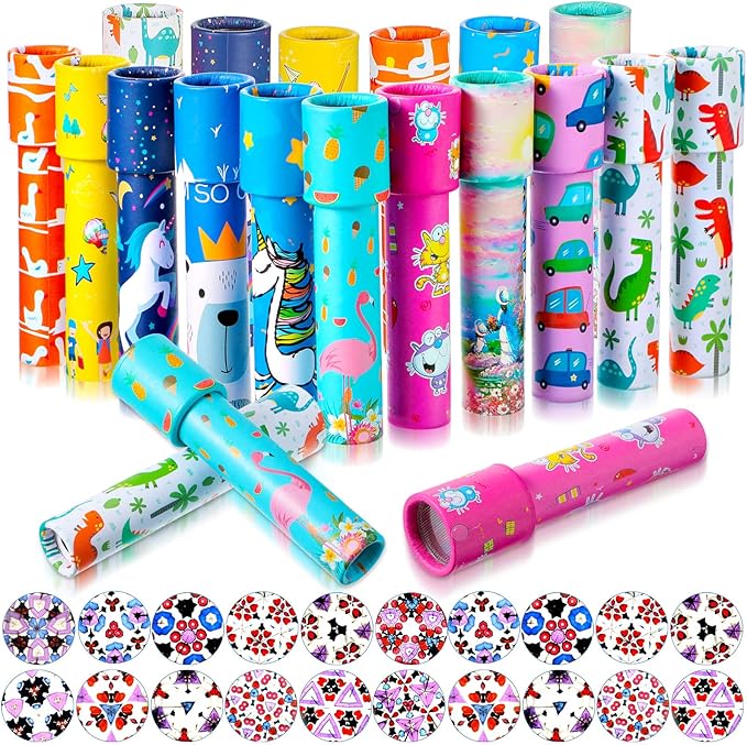 Chivao 20 Pcs Classic Kaleidoscopes Educational Toys for Party Favors Fun Kaleidoscope Toy for Stock Stuffers Bag Fillers Birthday Party School Classroom Prizes, Random Colors (Flamingo)