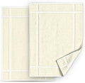 Pearl Linens Pack of 2 100% Cotton Bathmat 20x30 inches, Soft & Absorbent Quick Dry Bathroom Mat Set, Not Bathroom Rugs, After Shower Mat, Bath Tubmat, 687 GSM, Machine Washable, Ivory