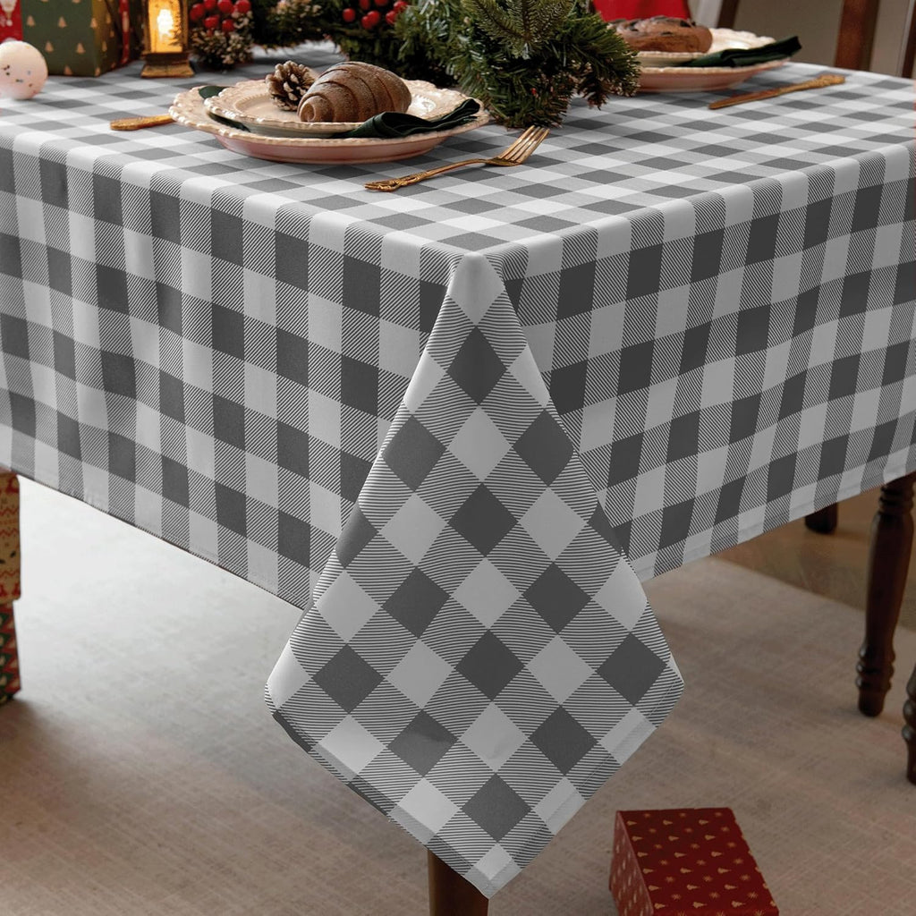 Classic Gingham Buffalo Tablecloth Fabric - Oblong 58x144 Inch Water Proof Checkered Table Cloth for Indoor Outdoor - Table Cover for Birthday, Picnics, BBQs, and Parties