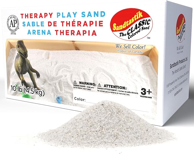 Sandtastik Therapy Sand, 10 lb | Premium Safe & Non-Toxic for Sandboxes Sand Trays Sensory Tables, No Dust, No Free Silica