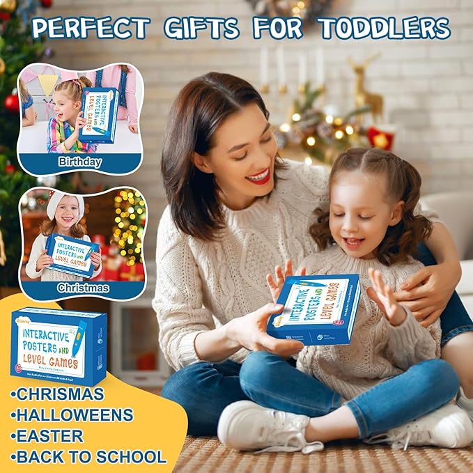 Bilingual Interactive for Kids Talking USA Map Alphabet Poster for Toddlers Learning and Educational Toys,Talking Educational Chart for Ages 3 to 12 Years Old,Learning ABC Letters for Preschool/Gift