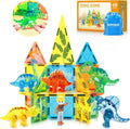 Dinosaur Magnetic Tiles,Animals Magnet Building Blocks Toys Dino World,3D STEM Educational Magnet Tiles for Boys Girls Kids Age 3 4 5 6 7 8