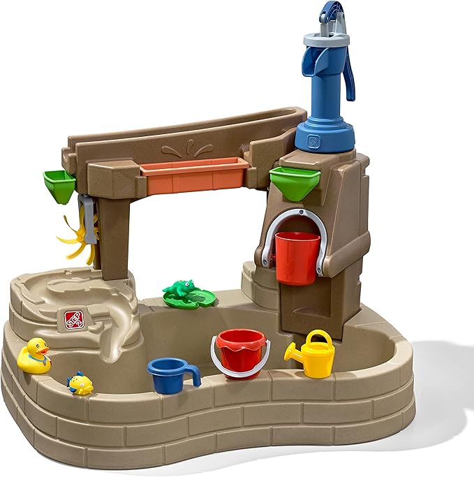 Step 2 Pump & Splash Discovery Pond Water Table, Kids Water Sensory Activity Pool, Summer Outdoor Toys, 10 Piece Toy Accessories, For Toddlers 2+ Years Old
