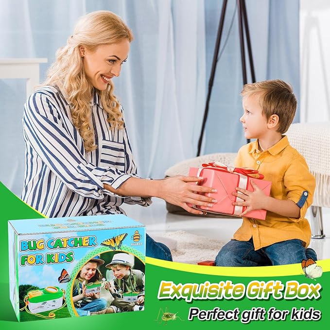 2Sets Bug Catcher for Kids - Sturdy Kids Bug Catching Kit Gifts with Collector Butterfly Net Tweezer, Bugs Habitat Outdoor Explorer Kit for Age 3 4 5 6 7 8, 8Pcs