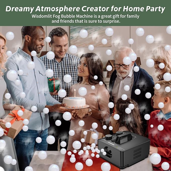 Fog Bubble Machine, 2 in 1 Smoke Bubble Maker, 400W No-Spill Smoke Bubble Blower, Make Colorful Bubbles | White Fog Bubbles for Indoor Outdoor Birthday Halloween Party