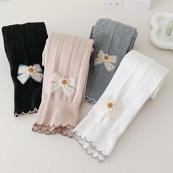 Girls Leggings for Little Girls, 2 Pack Toddler Girl Pants Leggings for Baby Tights Knitted Multi-Colors 2-9 Years