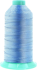 Mandala Crafts Bonded Nylon Thread Light Blue Heavy Duty Sewing Threads - 415 YDs Size 346 210D T350 Tex 350 Thread for Leather Jeans Weaving Outdoor Marine Upholstery Threads