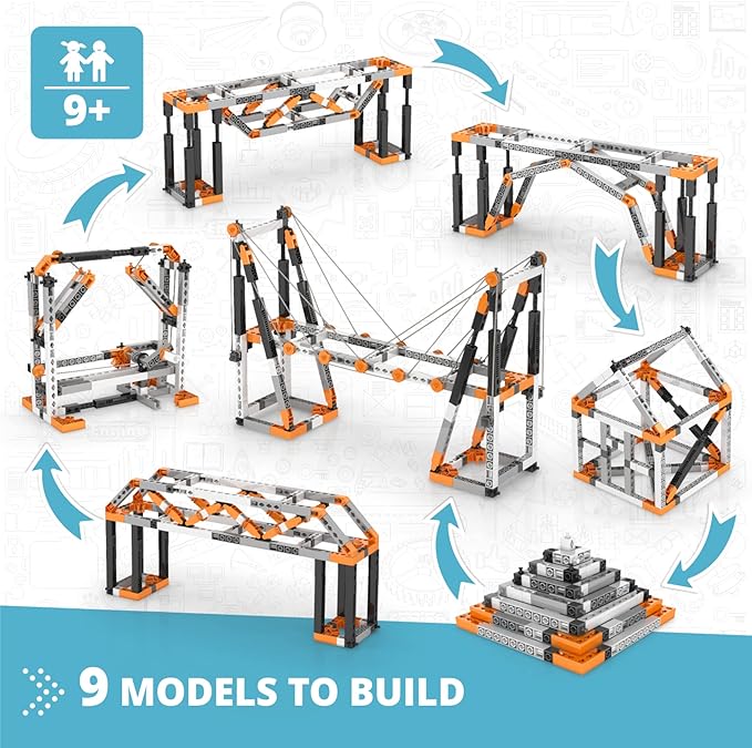 Engino- STEM Toys, Structures, Buildings & Bridges, Building Toys for Kids 9+, STEM Projects, Creative Engineering Kit, Gifts for Boys & Girls (9 Model Options)