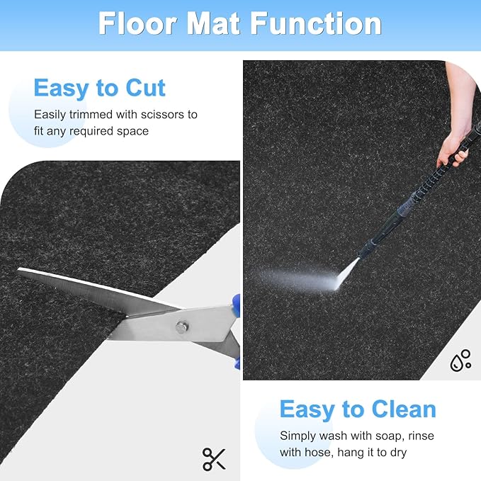 Outdoor Storage Shed Mat, 4 x 3 FT Garage Floor Mats with Reusable, Washable, Non Slip, Durable for Protects Garage Floors/Driveways/Entrance Doors/Deck [Gray]