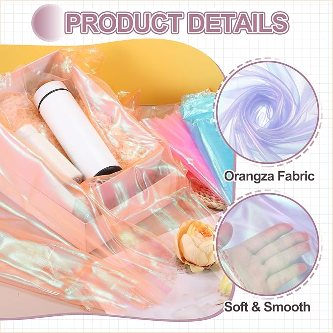 MECCANIXITY Iridescent Sheer Organza Fabric, 2 Yards x 59 Inches Solid Laser Holographic Shiny Fabric Organza Cloth for Wedding, Curtains, Costume, Photo Background, Snow Green