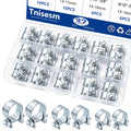 Tnisesm 32Pcs 1/4 5/16 3/8 Fuel Injection Gas Line Hose Clamps Clip Pipe Clamp Assortment Kit, Hoses Clamps Sleeving,for Automot