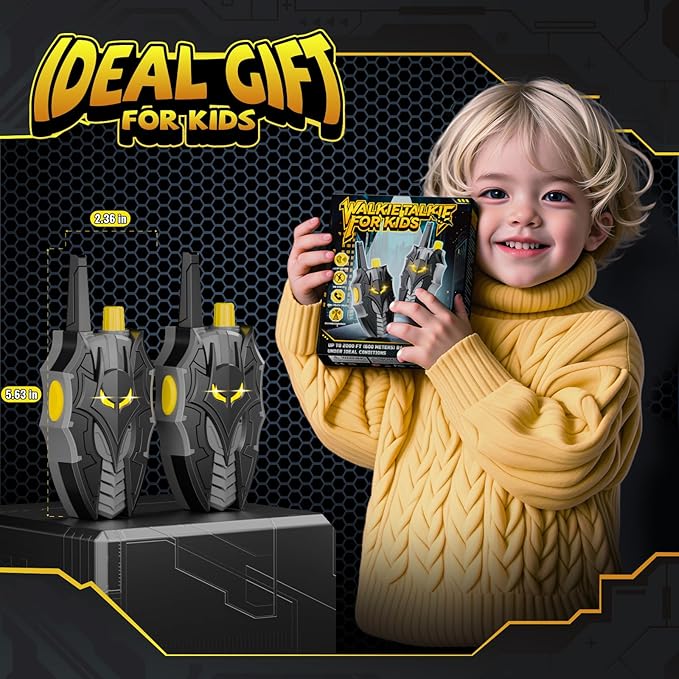 Bat Walkie Talkies for Kids with Flashing Eye Lights, Stealth Spaceship & Winged Dart Design, 2 Pack 2 Way Radio 3-12 Year Old Boy Toys, Outdoor Hiking Toys for Kid 3-5 4-6 6-8 8-10 Boys Birthday Gift