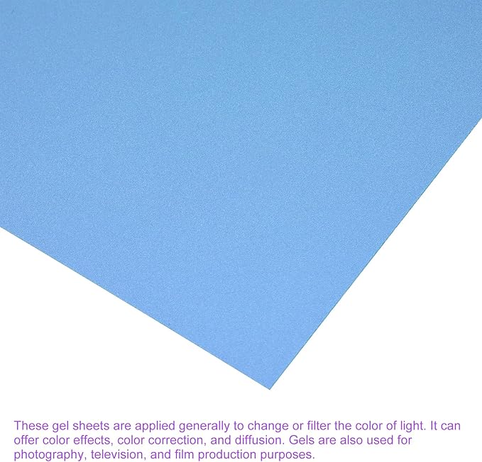 DMiotech 10Pcs Correction Gel Light Filter Overlay Transparent Plastic PVC Sheets Matte Blue for Photo，Film,Video