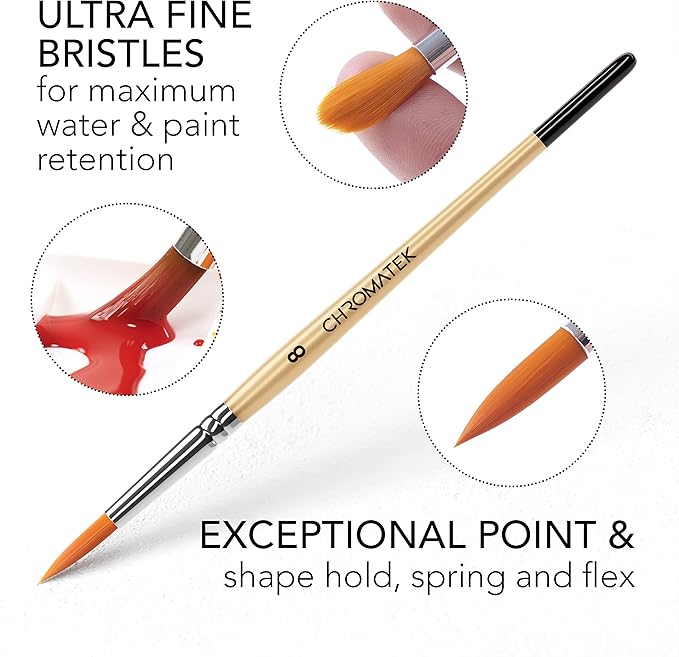 CHROMATEK Watercolor Paint Set - 84 Piece Kit for Adults, Beginner & Professional Artists - 48 Tubes (12ml), 25 Page Sketch Paper Pad, 8 Painting Brushes, Aquapen, Palette, Masking Tape - Art Supplies