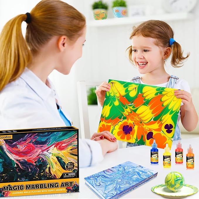 Water Marbling Paint for Kids - Arts and Crafts for Girls & Boys Crafts Kits Ideal Gifts for Kids Age 6-8 8-12