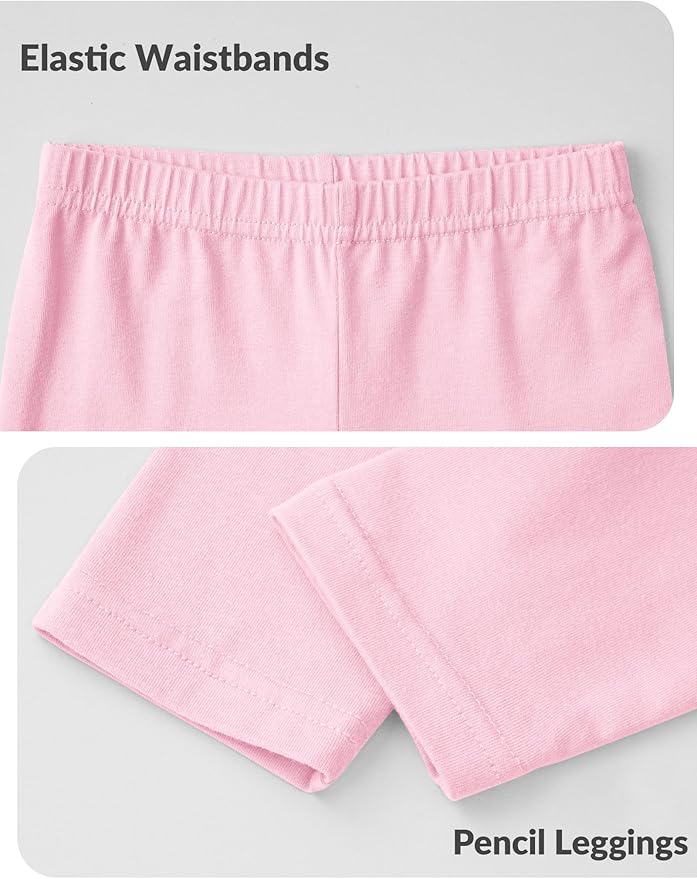 Witwot 3 Pack Baby Girls Leggings Toddler Kids Soft Cotton Pants Size 18M-5T