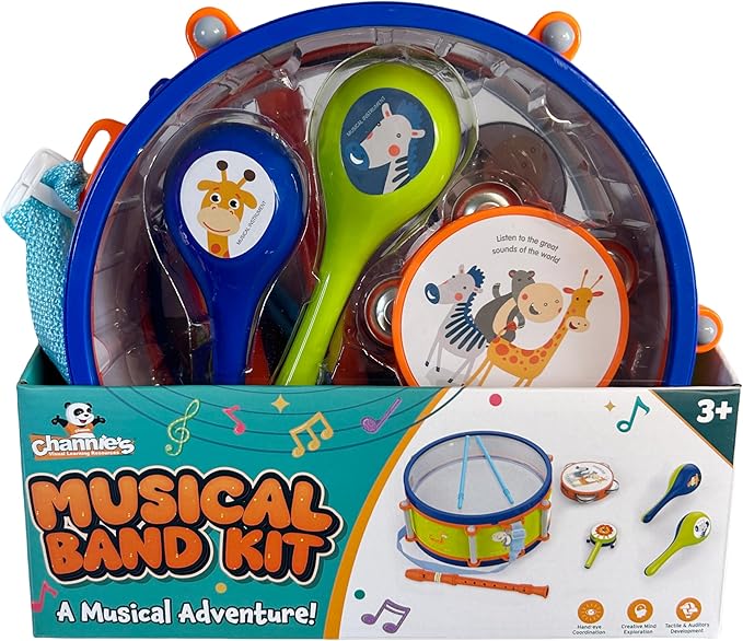 Channie's Toddler Musical Instruments Set, Kids Band Set, Music Toys for Kids Ages 3-5, Band Instruments for Toddlers