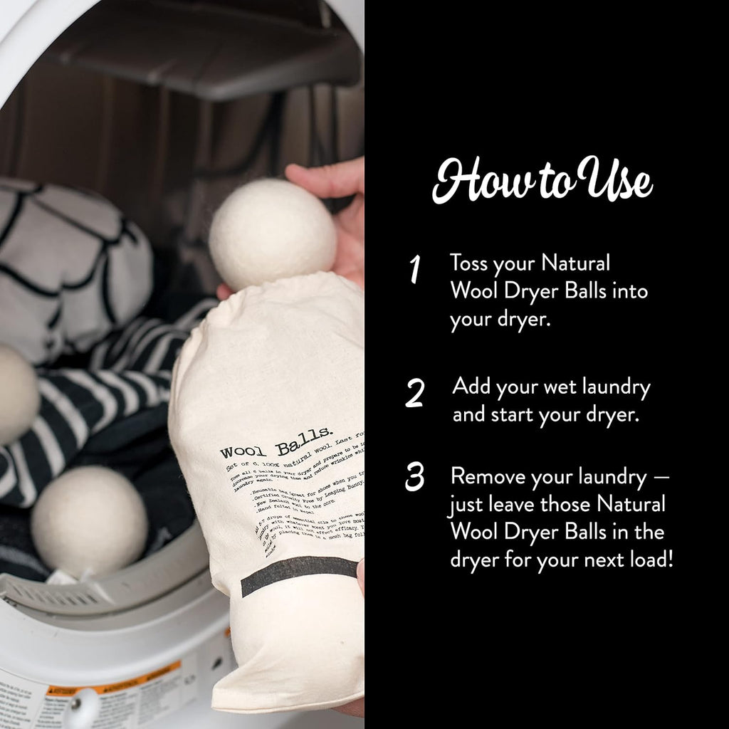 Molly's Suds Wool Dryer Balls | Natural Fabric Softener, Hypoallergenic, Reusable, Unscented, Reduce Drying Time | Large, Mixed Set of 6
