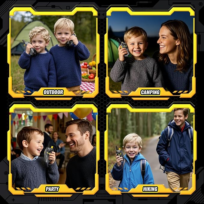 Bat Walkie Talkies for Kids with Flashing Eye Lights, Stealth Spaceship & Winged Dart Design, 2 Pack 2 Way Radio 3-12 Year Old Boy Toys, Outdoor Hiking Toys for Kid 3-5 4-6 6-8 8-10 Boys Birthday Gift