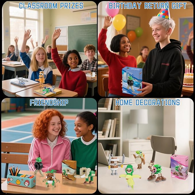 Italian Brainrot Action Figure Building Kit, Brainrot Toys, Creative STEM Construction Blocks, Collectible Desk Decor Gift for Adults & Teens 14+(BRR BRR PATAPIM)