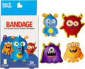 Bioswiss Bandages, Beastie Squad Shaped Self Adhesive Bandage, Latex Free Sterile Wound Care, Fun First Aid Kit Supplies for Kids and Adults, 24 Count