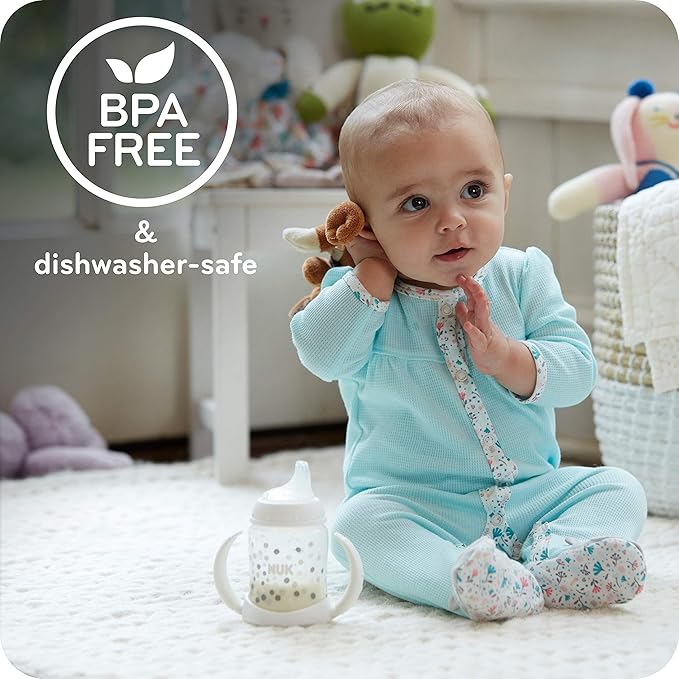 NUK Learner Cup, 5oz, 2-Pack, Flowers – BPA Free, Spill Proof Sippy Cup