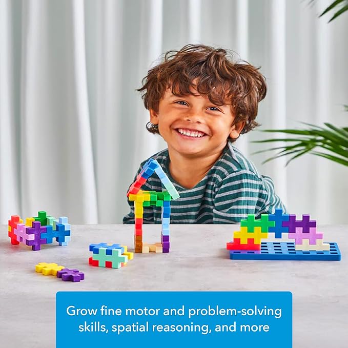 PLUS PLUS Learn to Build Big, Building Toys Set for Toddlers and Preschoolers, Stem Toys for 3+ Year Old, 60 Interlocking Blocks - Colorverse