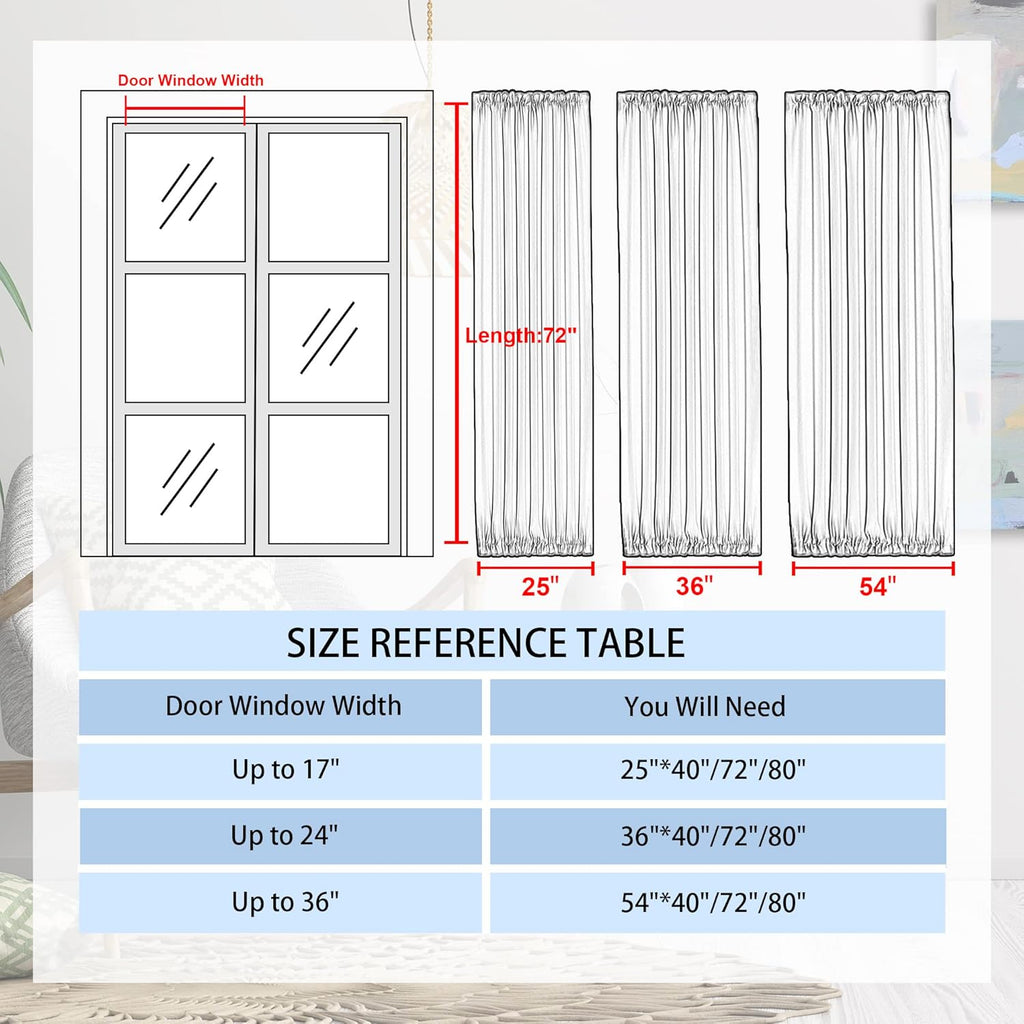 DWCN French Door Curtains – Rod Pocket Thermal Blackout Curtain for Window/Patio Doors/Doorways/Classroom/Kitchen for Privacy, 23W by 72L Inches, 1 Panel with Tieback, Yellow