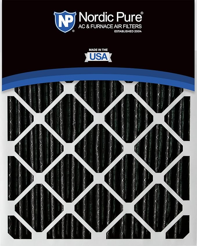 Nordic Pure 20x20x1 (Actual Size: 19 1/2 x 19 1/2 x 3/4) Furnace Air Filters MERV 10 Pleated Plus Carbon 24 Pack