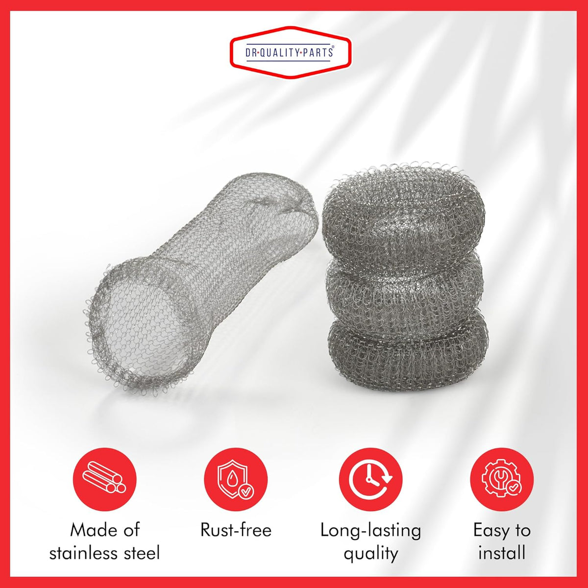 Washing Machine Lint Trap – Stainless Steel Hose Filter, Mesh Drain Catcher, Washer Sock Lint Remover, Rust-Free Snare Laundry Filter with Nylon Cable Ties, 29cmx6.5cm – 50-Pack
