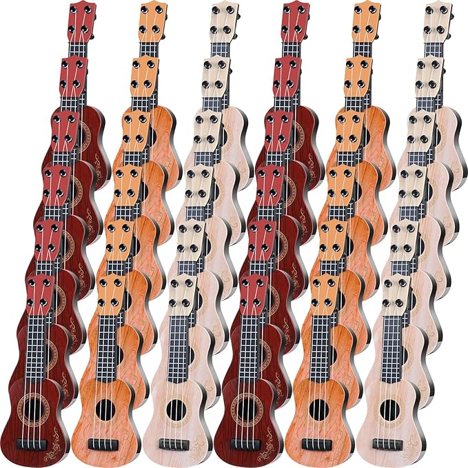 Lenwen 36 Pcs Kids Ukulele Guitar 10 Inch Kids Toy Ukulele 4 Strings Mini Guitar Children Musical Instruments Educational Learning Toy for Toddler Beginner Preschoolers Education