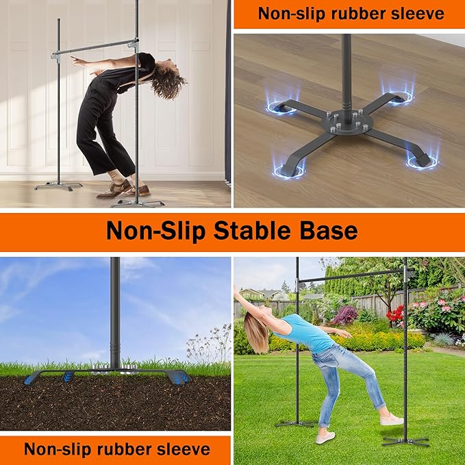 Limbo Game - Alloy Steel Heavy Duty Limbo Game - Easy to Install Limbo Stick - Adjustable Height Rustproof Limbo Game for Adults, Carnival, Lawn Party, Luau, Outdoor Yard, Backyard