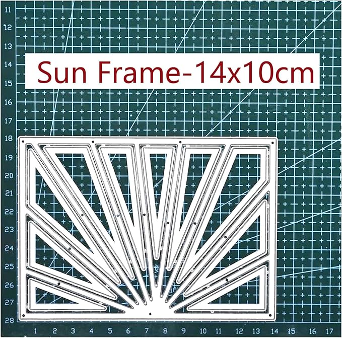 Mvchifay Cutting Dies for Card Making Metal Die-Cuts Scrapbooking Tool Hollow Frame DIY Craft Punch Template Embossing for Paper Album Decor (Sun Frame-14x10cm)