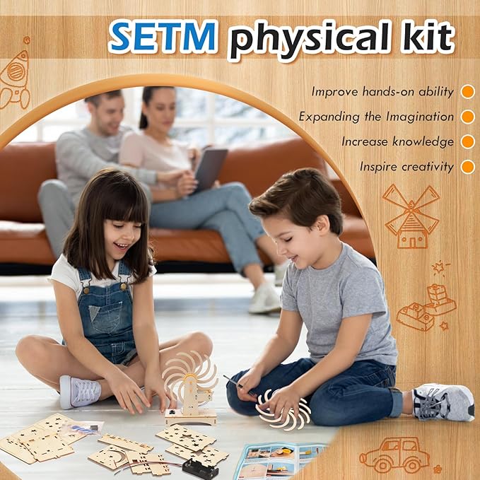 STEM Toys Wooden Building Kit for Kids Ages 8-12, Physics Wood Craft Set, DIY Science Building Projects for 6-8 with Hands-on Learning Activities - Educational Science Craft Model Kit