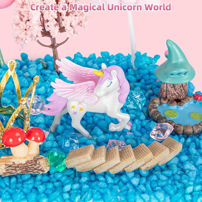 Unicorn Light Up Terrarium for Girls – DIY Garden Craft with LED | STEM Kit, Arts & Crafts Gift for Kids Ages 4-8 by Ednzion