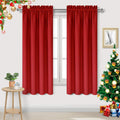 DWCN Blackout Curtains for Bedroom - Thermal Insulated Privacy Energy Saving Rod Pocket Drapes for Living Room, W 38 x L 72 Inch, Red, Set of 2