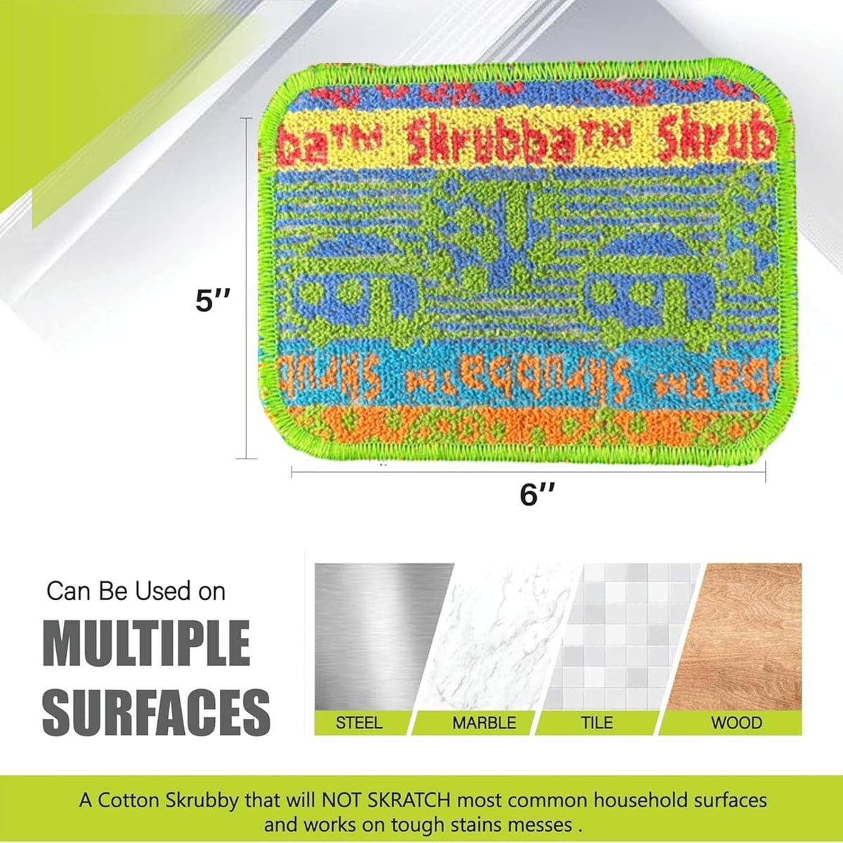 Wet-It Skrubba Non-Scratch Scouring Pad – European Scrubby Sponge for Kitchen, Dishes, Pots, Pans, Glass & Cookware – Durable Reusable Pad with RV Camper Design