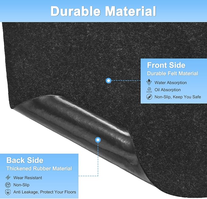 Outdoor Storage Shed Mat, 8.5 x 6.6 FT Garage Floor Mats with Reusable, Washable, Non Slip, Durable for Protects Garage Floors/Driveways/Entrance Doors/Deck [Gray]